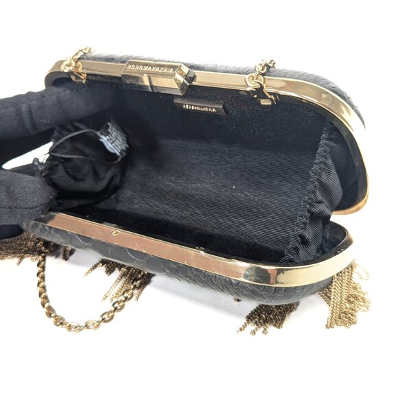BCBG MAX AZRIA Croc Print Gold Fringes Evening Purse - NEW NWT - Picture 12 of 16